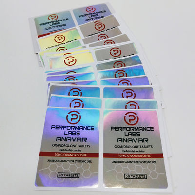 Moeda falsa esteroide da segurança 4x8cm Vial Labels do holograma anti