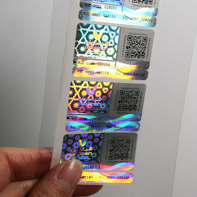 Holograma Vial Label do arco-íris, etiquetas holográficas de superfície lustrosas da autenticidade