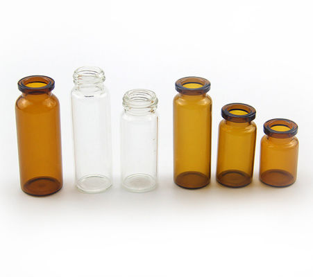 Certificação alta impermeável do ISO de 10ml Amber Medicine Glass Vials 5.5cm