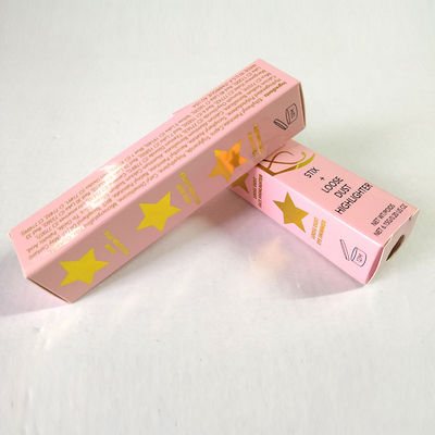 Caixa de papel cosmética de carimbo quente de CMYK, empacotamento dobrável da caixa do batom