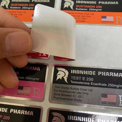 Vidro Vial Labels da cor do ISO PMS, etiquetas lustrosas das etiquetas da farmácia do revestimento