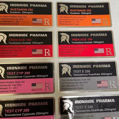 Vidro Vial Labels da cor do ISO PMS, etiquetas lustrosas das etiquetas da farmácia do revestimento