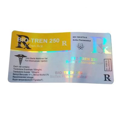Largura laminada lustrosa de prata autoadesiva de 10ml Vial Labels 30mm