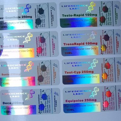 Etiquetas da garrafa da medicamentação do OEM, etiquetas de papel do holograma da segurança 80gsm