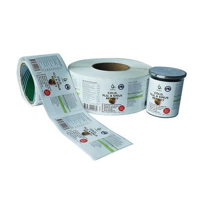Etiqueta autoadesiva impermeável Matte Lamination da garrafa da medicina de 6x12cm