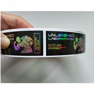 Medicamentação transparente Vial Labels do ANIMAL DE ESTIMAÇÃO, etiqueta impermeável da segurança do holograma
