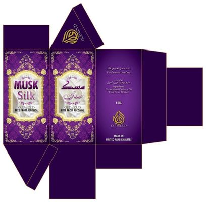 Caixa de papel cosmética do cartão alto da folha de ouro 105mm para a garrafa de perfume do óleo essencial