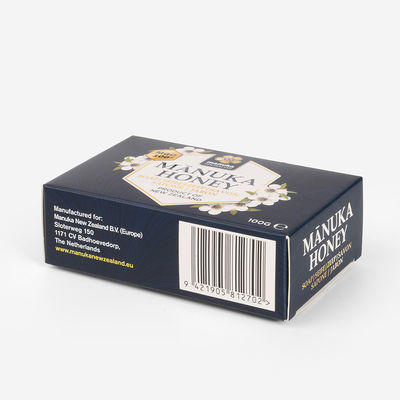 Caixa 300gsm de papel cosmética reciclada preta com impressão UV do ponto