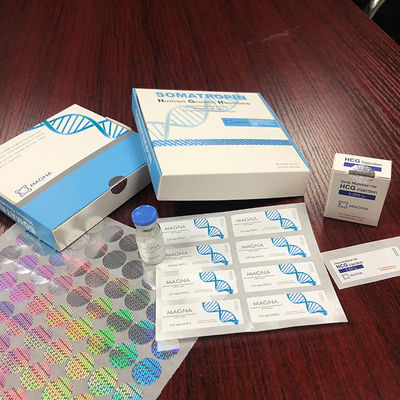 Caixas recicláveis da hormona de Vial Labels For Human Growth do vidro da folha de prata de 40x18mm