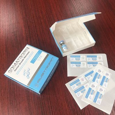 Caixas recicláveis da hormona de Vial Labels For Human Growth do vidro da folha de prata de 40x18mm