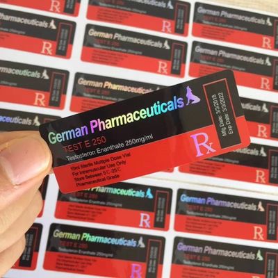 Etiquetas impermeáveis de papel da garrafa 10ml do laser, etiquetas largas da etiqueta da garrafa de 60mm
