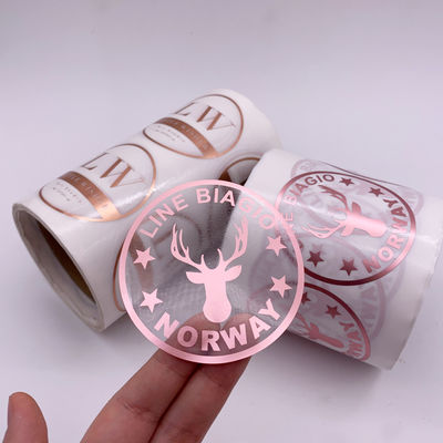 Etiqueta transparente ultravioleta do vinil do PVC do OEM anti com Rose Gold Foil Stamping